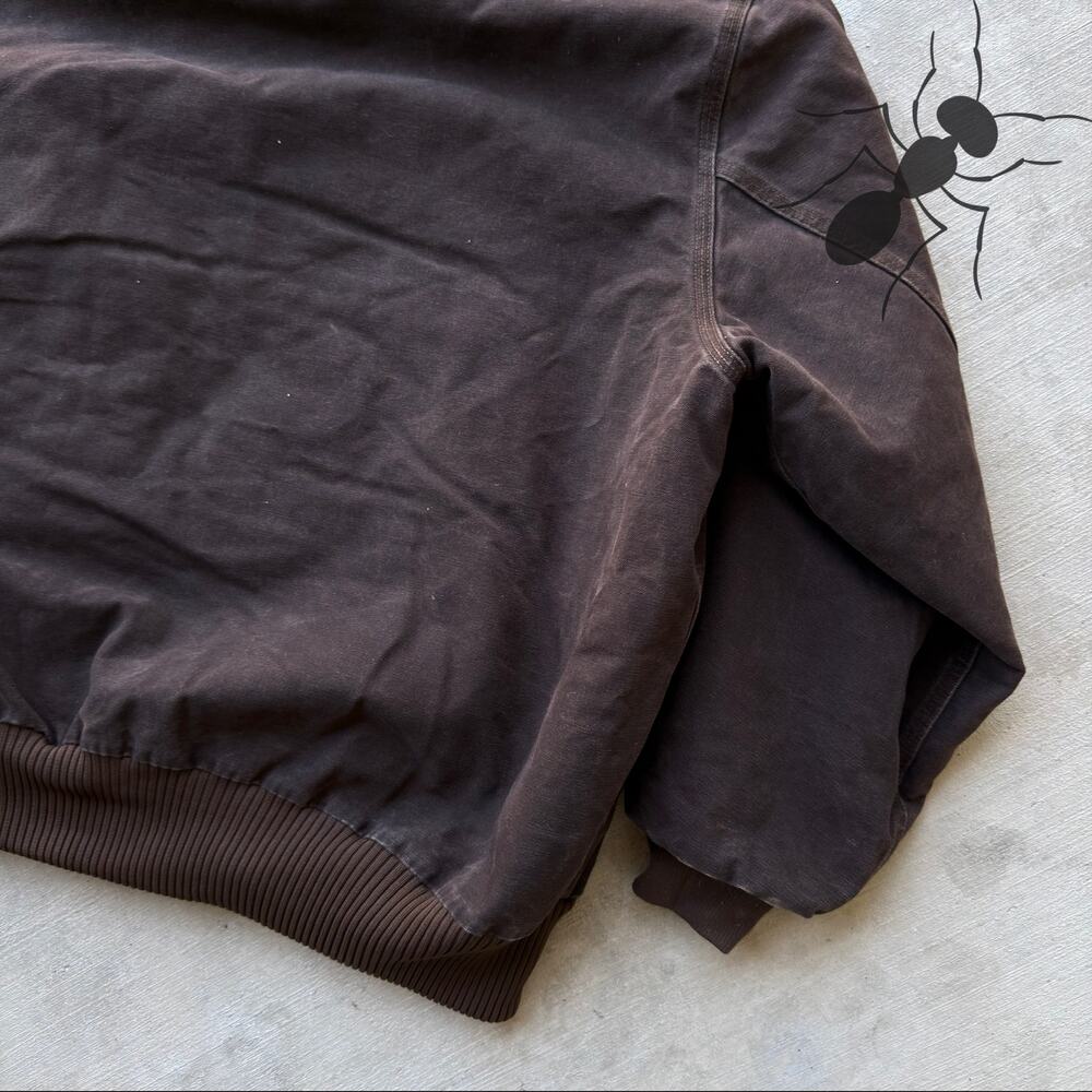 Carhartt J130 DKB brown hooded work wear jacket - Picture 8 of 9